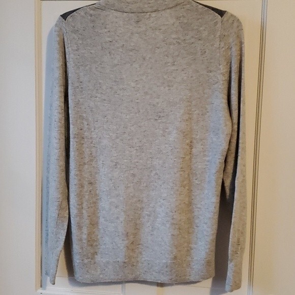 J. CREW LACE WOOL BLEND SWEATER GRAY BLACK SIZE SMALL - Picture 8 of 9